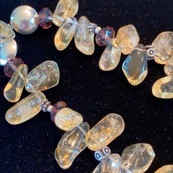 Citrine Tumbled Nugget Collar Necklace Artisan - Picture 6 of 15